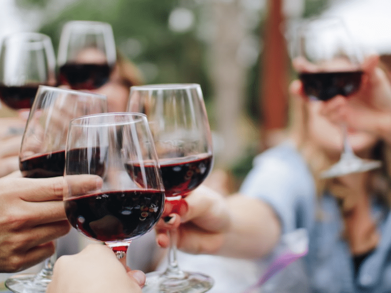 Wine glass cheers